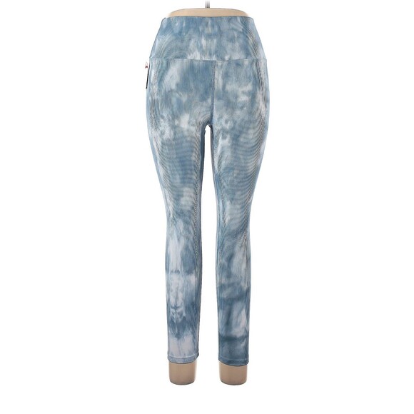 CARBON38 French Navy White Tie Dye Ribbed 7/8 Leggings - L